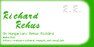 richard rehus business card